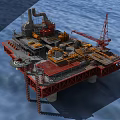 Offshore Industrial Equipment Platform Featuring Cranes Pipelines And Marine Structures
