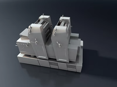 Industrial Mechanical Equipment With Dual Metal Units And Structural Components For Industrial Applications 3d model