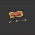 Wooden Train Station Exterior With Red Tile Roof Covered Platform And Railway Tracks