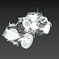 Military Armored Vehicle With WWII Era Design And Heavy Weapon Mounts