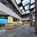 Spacious Supermarket Department Store Interior With Fresh Produce Shelves And Bright Lighting