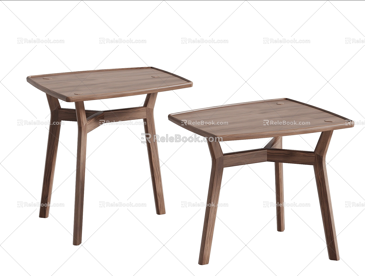 Solid wood side table corner table 3d model