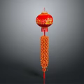 Elegant Red Lantern Home Furniture with Golden Decorative Details and Hanging Tassels