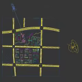 Aerial Planning Of Urban City Model With Buildings Roads And Green Spaces