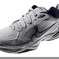 Nike White Athletic Shoes With Blue Accents And Black Sole Lace Up Comfortable Design