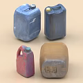 Blue Red and Brown Plastic Storage Containers with Handles and Caps for Household Supplies