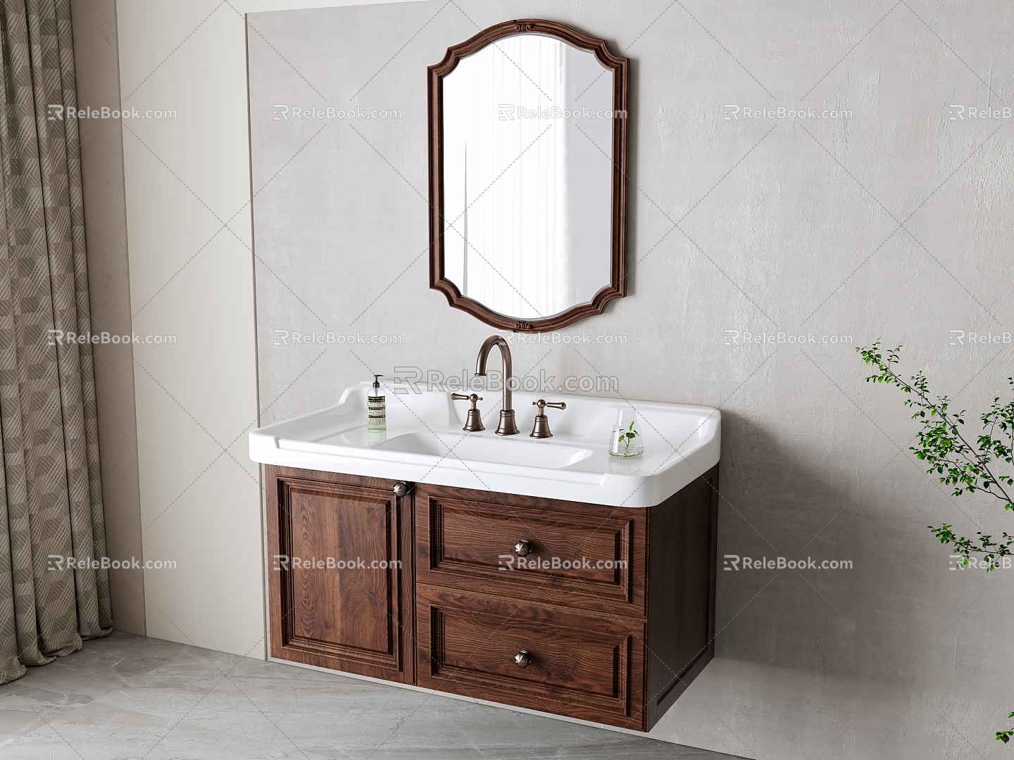 American bathroom cabinet 3d model