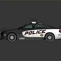 Sleek Police Car With Flashing Lights Modern Design And Reflective Surface