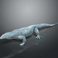 Realistic 3D Rendered Gray Lizard With Detailed Textured Skin On Dark Background