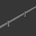 Wavy Metal Guardrail Structure with Supporting Posts for Road Safety Applications 3d model