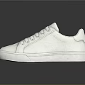 White Casual Lace Up Sneakers With Classic Design For Daily Use