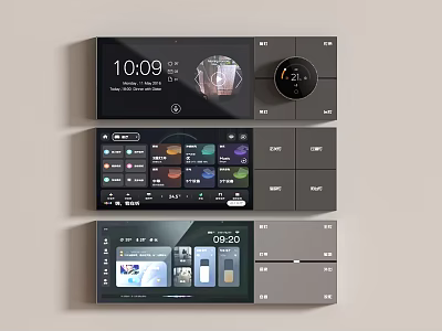 Smart Home Switch Panel With Touch Screen Display And Multiple Control Functions 3d model