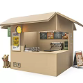 Creative Cardboard Mini Shops Display Various Retail Products With Unique Designs 3d model