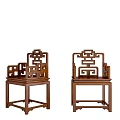 Traditional Chinese Style Wooden Armchairs With Intricate Carved Patterns And Classic Design