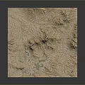 Natural Landscape 3D Terrain Model With Mountain Texture Brownish Yellow And Green Lowlands