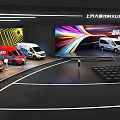 SAIC MAXUS Wide body Light Bus Stage Presentation With Colorful Backdrop And Vehicle