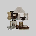 Stylish Decorative Ornament Set With Vase Table Lamp Photo Frames And Candle Holders