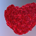 Romantic Red Roses Artistically Arranged Forming a Heart Shape with Vibrant Petals