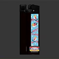 Cricket Lighters With Brown Case And Colorful Bird Pattern Design 3d model
