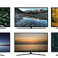 Modern TVs With Multiple Screens Displaying Various Beautiful Nature Scenes 3d model