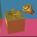 Commercial Equipment Featuring Gold Gift Box Bow And Spiral Component Design