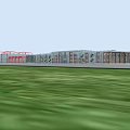Industrial Plant Layout With Multiple Large Buildings Green Lawn And River