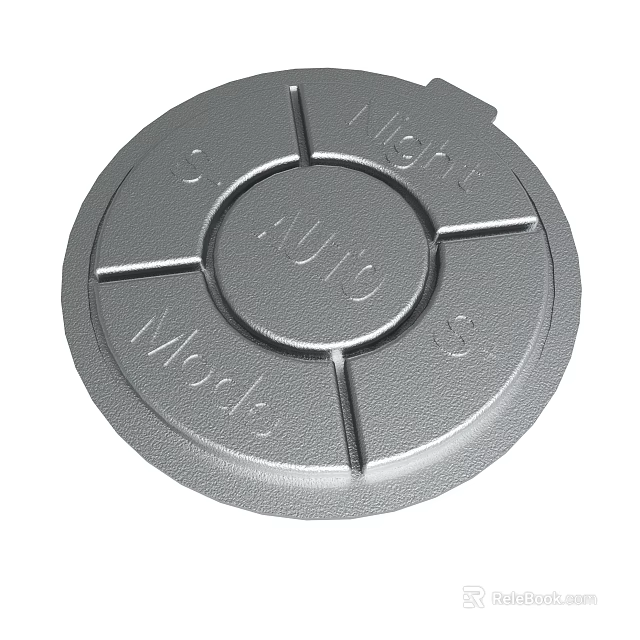 Circular Metal Cover With Light AUTO Model Text And Cross Lines Design 3d model 