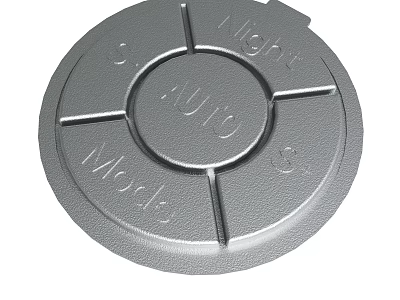 Circular Metal Cover With Light AUTO Model Text And Cross Lines Design 3d model