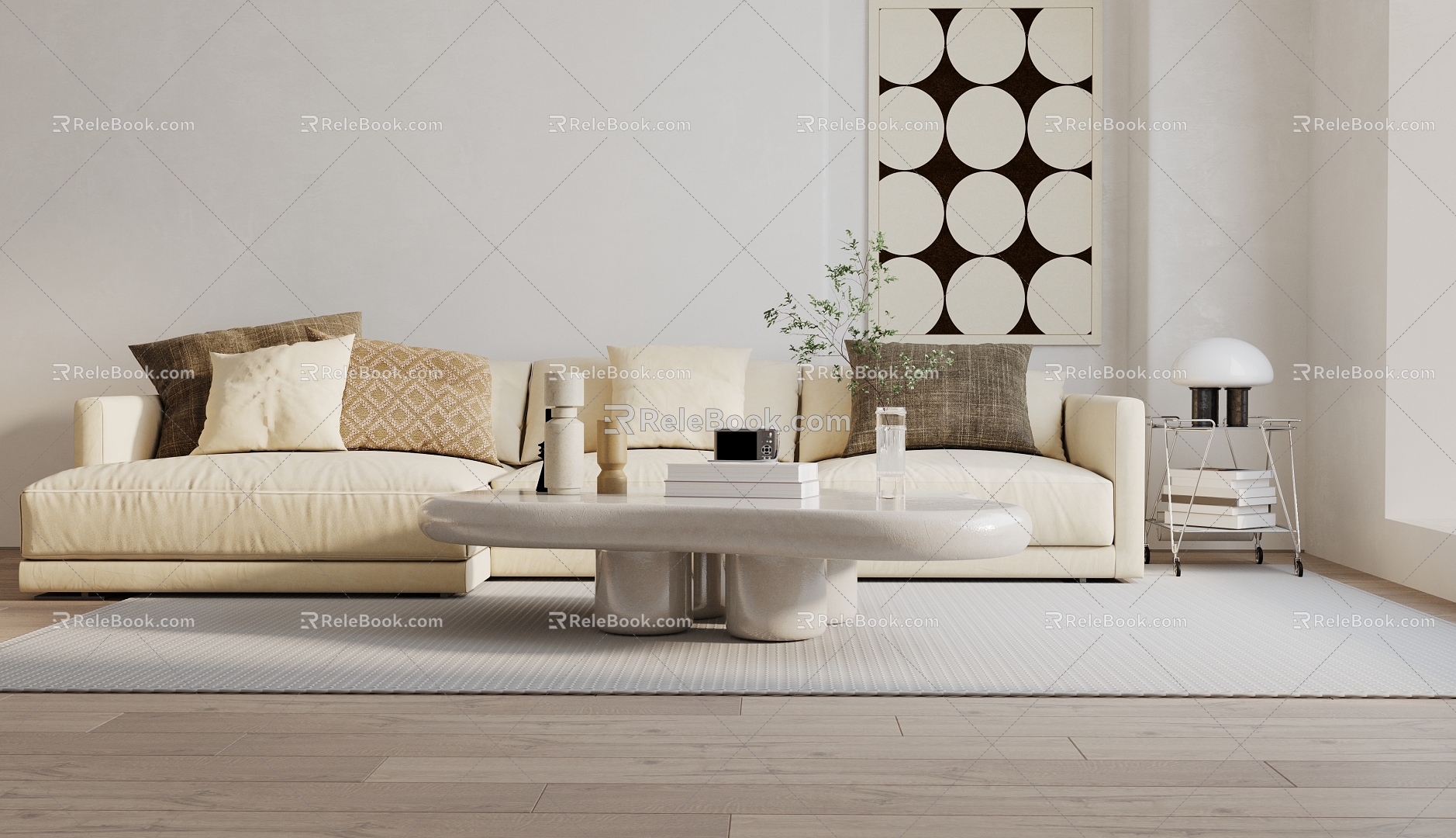 modern corner sofa double sofa 3d model