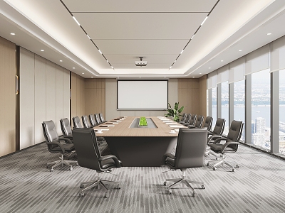 Modern conference room conference table projector 3d model