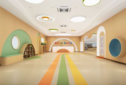 Modern Kindergarten Hall Kindergarten Reception Hall 3d model