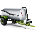 Silver Fuel Tank Trailer with Green Wheels Black Hose and Pump