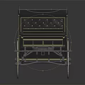 Classic Vintage Carriage With Golden Accents Roof Railings And Wooden Wheels