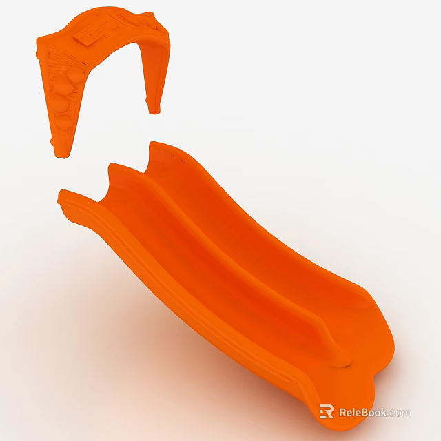 Orange Public Chair With Modern Unique Structure For Outdoor Public Space 3d model