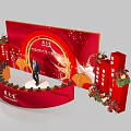 Chow Tai Seng Brand Night 2022 Photo Check In Spot With Red Backdrop Floral Decorations