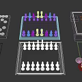 Modern Chess Chinese Chess Go Chess 3d model