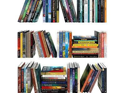 Colorful Stacked Books And Magazines With Diverse Covers And Arranged Styles 3d model