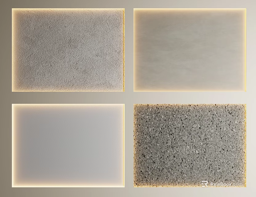 Decorative Wall Panels With LED Lighting Trim And Various Textures 3d model