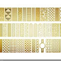 Golden Picture Frames With Laser Cut Hollow Patterns And Diverse Designs 3d model