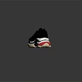Trendy Black Sneakers With White Red Beige Chunky Sole And Modern Sporty Design