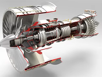 modern engine 3d model
