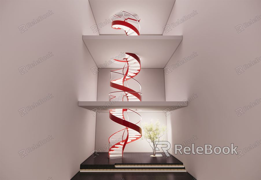 modern revolving staircase villa revolving glass handrail staircase model