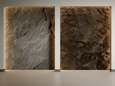 Natural Textured Stone Background Wall Featuring Gray And Brown Surfaces For Interior Decor 3d model