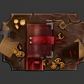 Mystic Collection Including Ancient Red Book Feather Quill Candles Cross Gold Coins Sealed Envelope