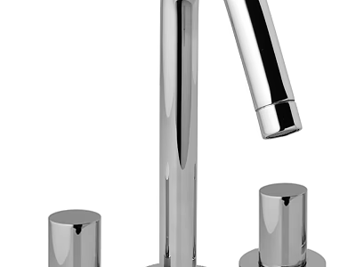 Modern Chrome Faucet With Sleek Polished Design And Two Handle Controls 3d model