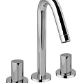 Modern Chrome Faucet With Sleek Polished Design And Two Handle Controls 3d model