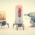 Modern robot glass container robot 3d model