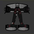 Ergonomic Black Mesh Shoulder Harness With Red Stripes And Adjustable Buckles 3d model