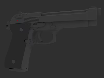3D Rendered Black Pistol With Textured Grip Trigger And Magazine 3d model