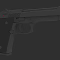 3D Rendered Black Pistol With Textured Grip Trigger And Magazine